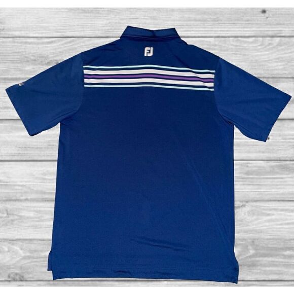 FootJoy FJ Men's Golf Polo Shirt Size Large Navy Blue Embroidered Logo - Picture 5 of 5